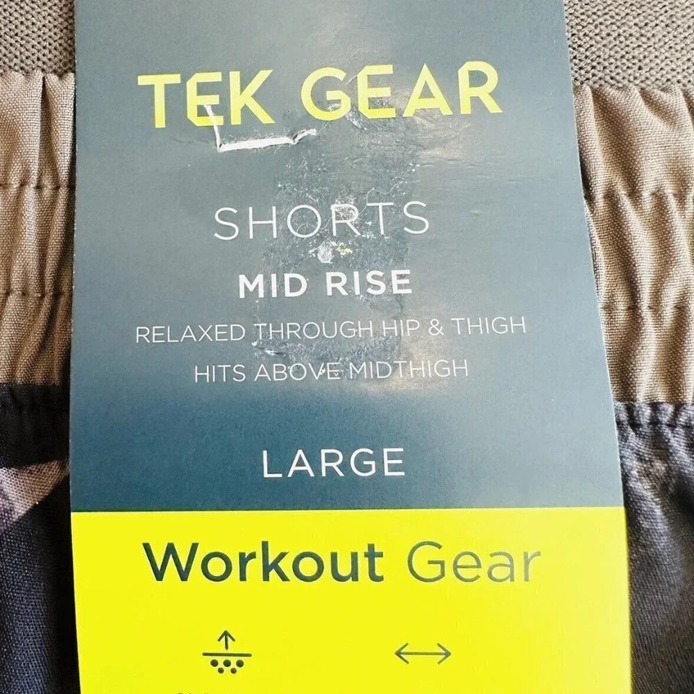 NWT TEK GEAR Women Mid Rise Workout Gear Brief Style Liner Green Shorts Sz Large - Picture 4 of 4